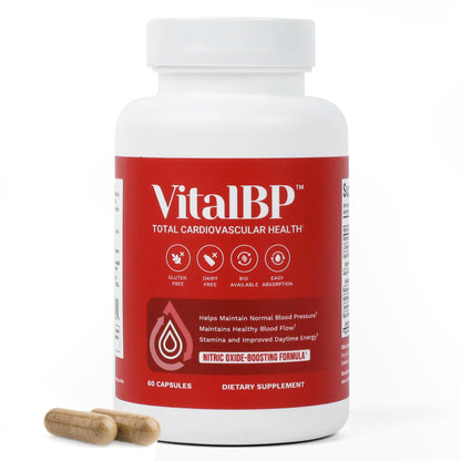 VitalBP - Support for Normal Blood Pressure & Healthy Blood Flow | CoQ10, L-Citrulline, K2 & D3 - 60 Capsules