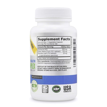 Vitalité Now Berberine 500mg + Bitter Melon & Banaba – Immune, Cardiovascular & GI Support | 60 Veg Capsules