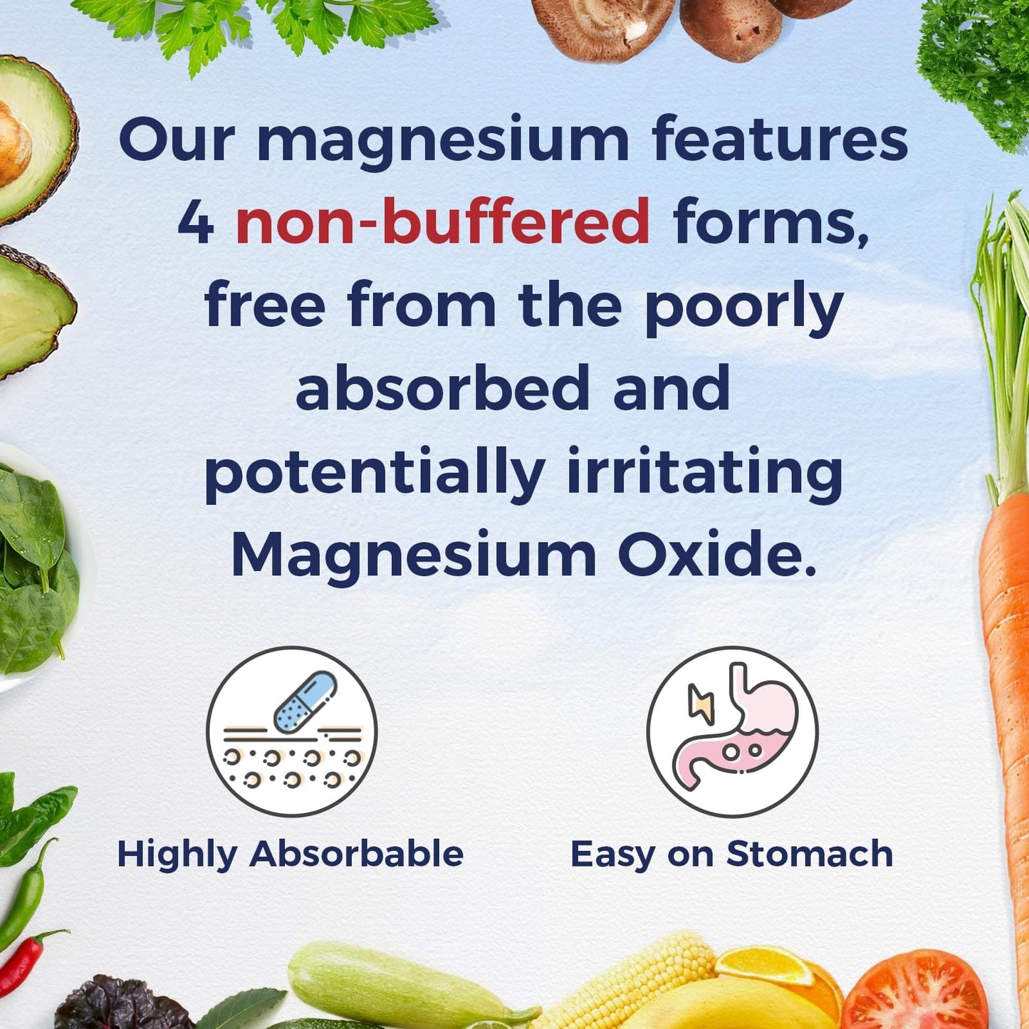 Vitalitown Magnesium Complex 500mg - Four Chelated Forms, NSF Certified