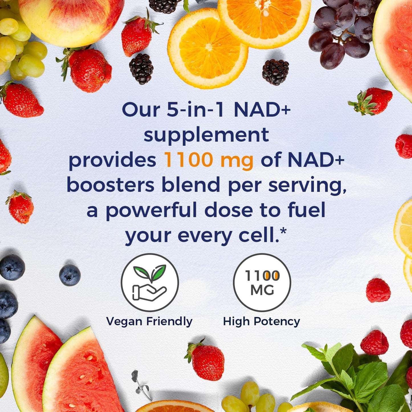 Vitalitown NMN NAD 1100mg with Resveratrol & NR – Anti-Aging Cellular Energy (60 Vegan Capsules)
