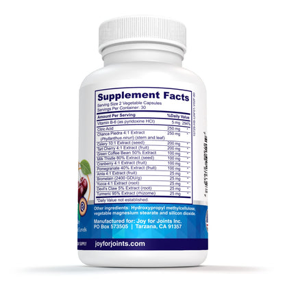 Vitality Span Uric Acid Cleanse - Turmeric & Tart Cherry, 60 Veg Capsules, Made in USA