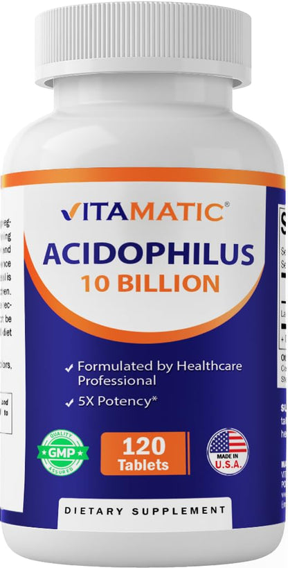 Vitamatic Acidophilus Probiotic — 10B CFU, 120 Tablets