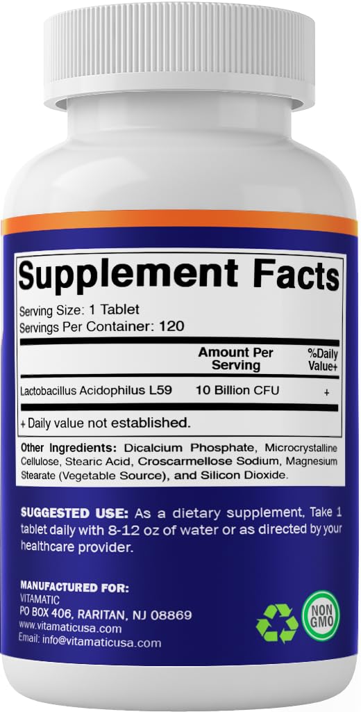 Vitamatic Acidophilus Probiotic – 10B CFU, 120 Tablets (Pack of 2)