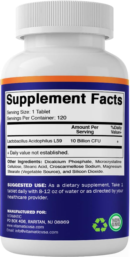 Vitamatic Acidophilus Probiotic – 10B CFU, 120 Tablets (Pack of 2)