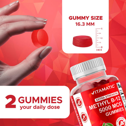Vitamatic Extra Strength B12 5000 mcg Gummies - 120 ct, Methyl B12