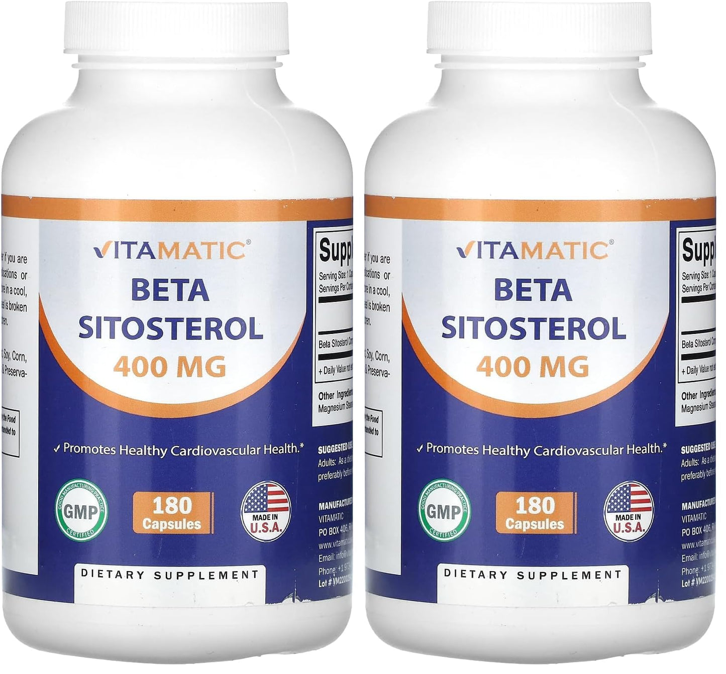 Vitamatic Beta SItosterol 400 mg – 360 Capsules (Pack of 2)