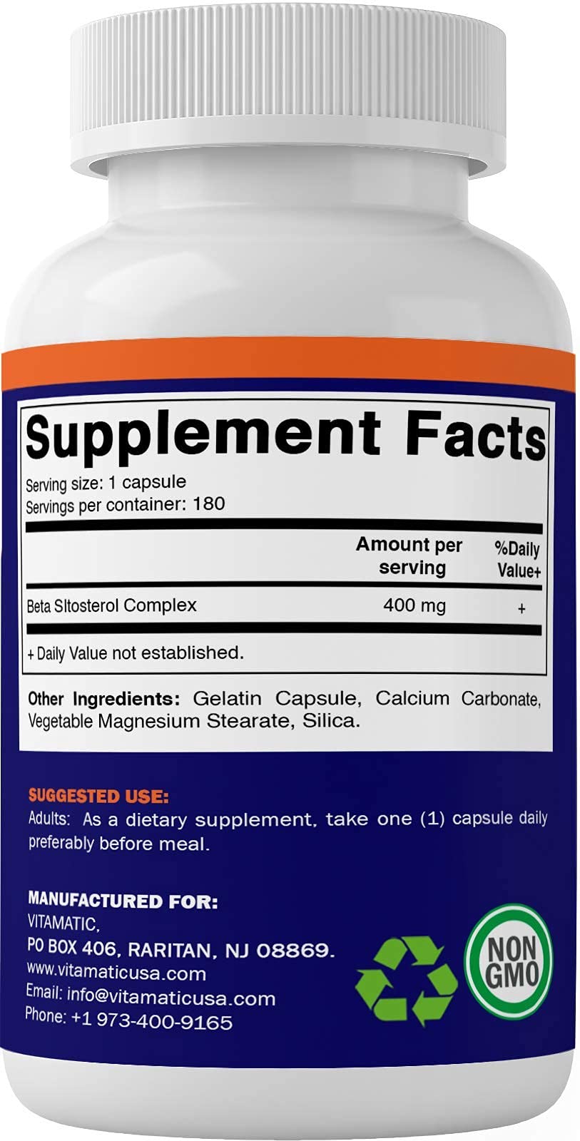 Vitamatic Beta SItosterol 400 mg – 360 Capsules (Pack of 2)