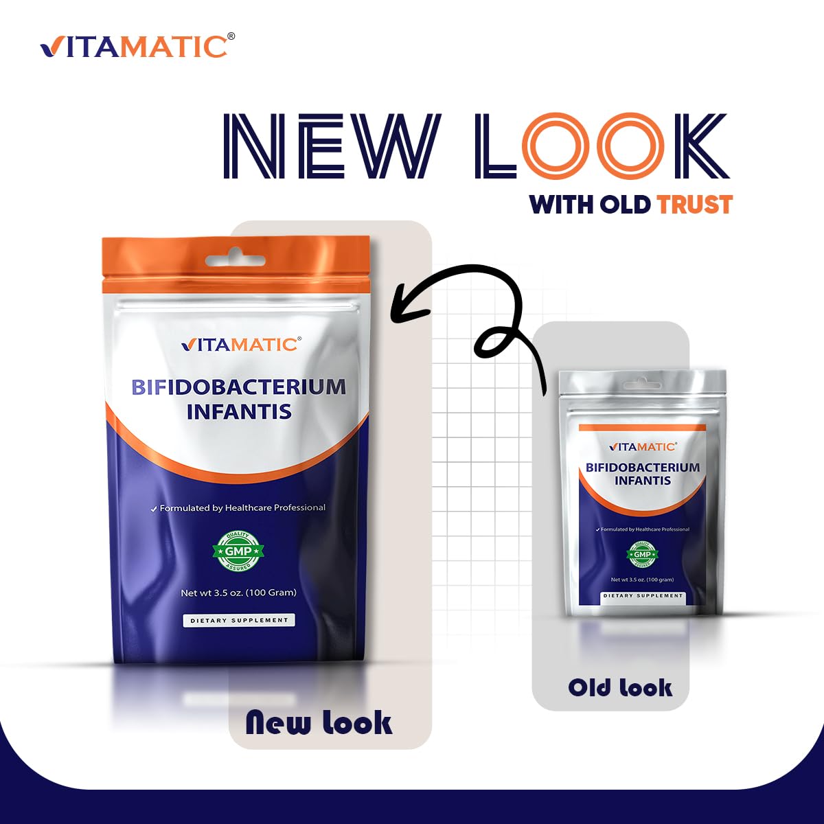 Vitamatic Bifidobacterium Infantis Probiotic Powder – Digestive & Immune Support, 100g (100 Servings)