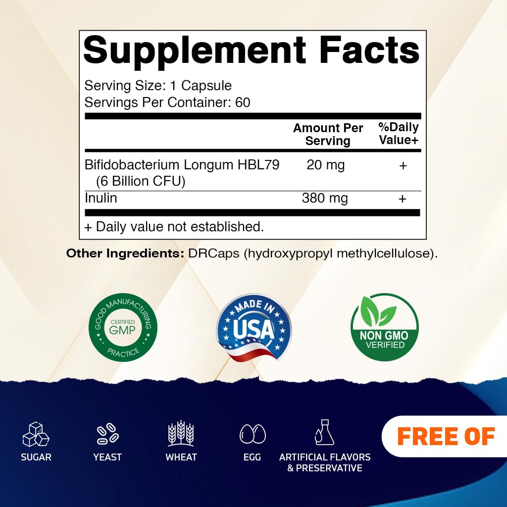 Vitamatic Bifidobacterium Longum 6B CFU DR Capsule – Pack of 2 (60 Count)