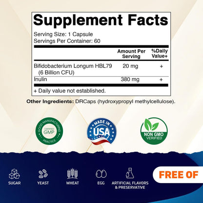 Vitamatic Bifidobacterium Longum 6B CFU DR Capsule – Pack of 2 (60 Count)