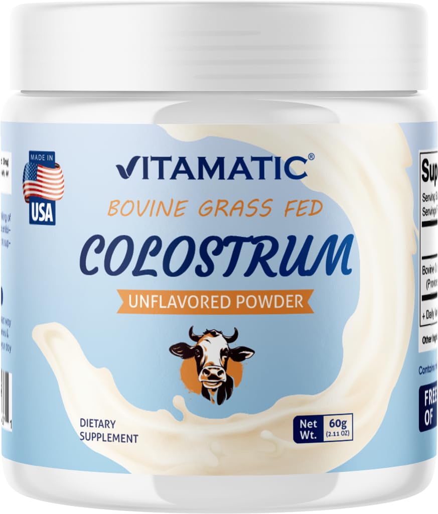 Vitamatic Bovine Colostrum 30% IgG Powder – Gut Health & Immune Support (60g, Unflavored)