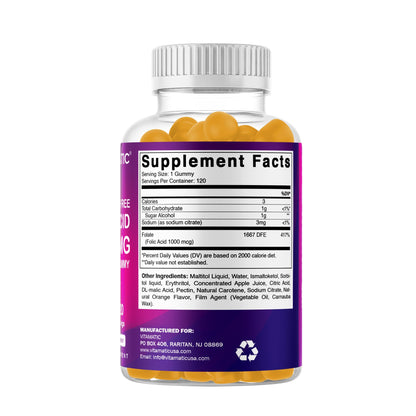 Vitamatic Folic Acid Gummies 1000 mcg - Prenatal Vegan Vitamin