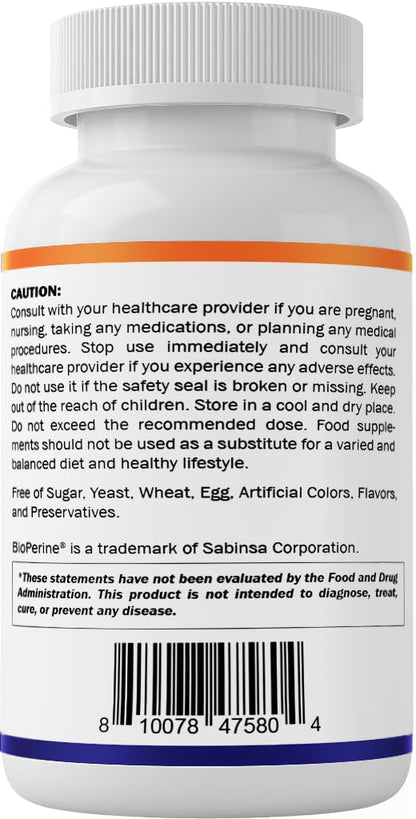 Vitamatic KSM-66 Ashwagandha 600mg + BioPerine – 60 Veggie Caps (1200 mg/2 caps)