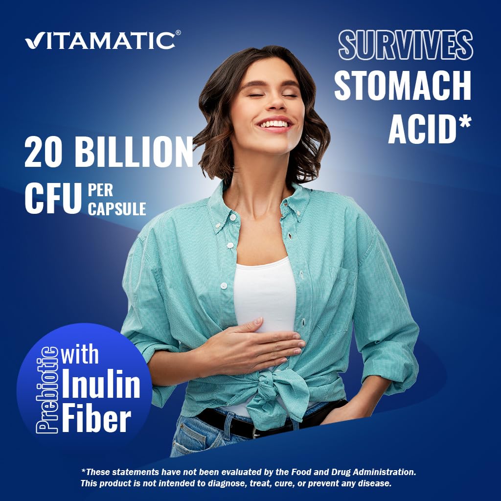 Vitamatic Lactobacillus Plantarum 20B CFU DR Capsule 60 Count Pack of 2