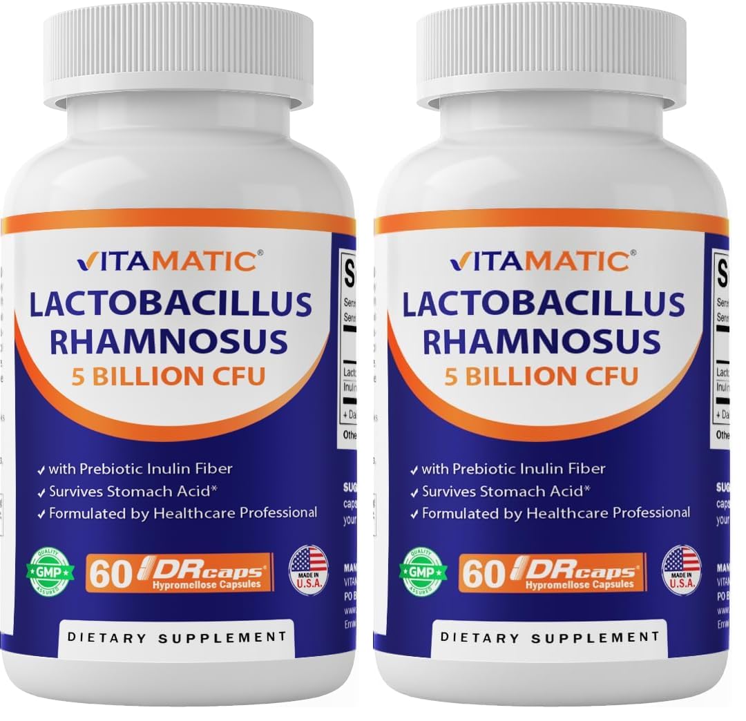 Vitamatic Lactobacillus Rhamnosus 5B/10B - 60 Count (Pack of 2) | Digestive & Immune Support