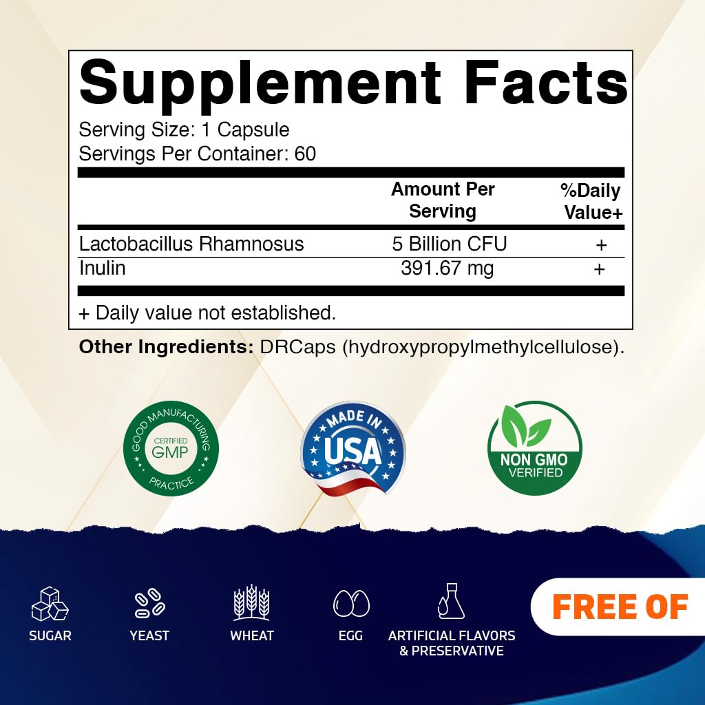 Vitamatic Lactobacillus Rhamnosus 5B/10B - 60 Count (Pack of 2) | Digestive & Immune Support