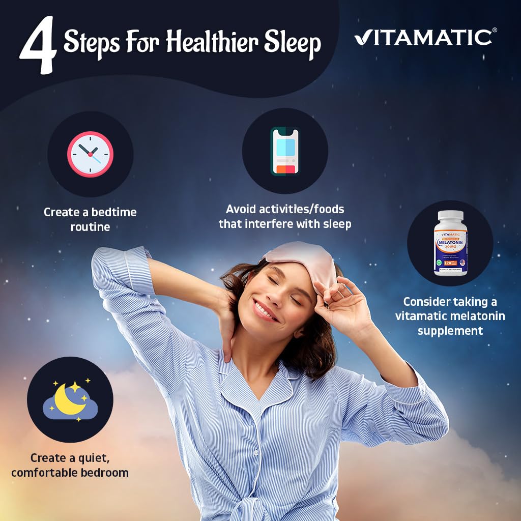 Vitamatic Melatonin 20 mg Fast Dissolve – 240 Tablets | Natural Berry Flavor (2-Pack)