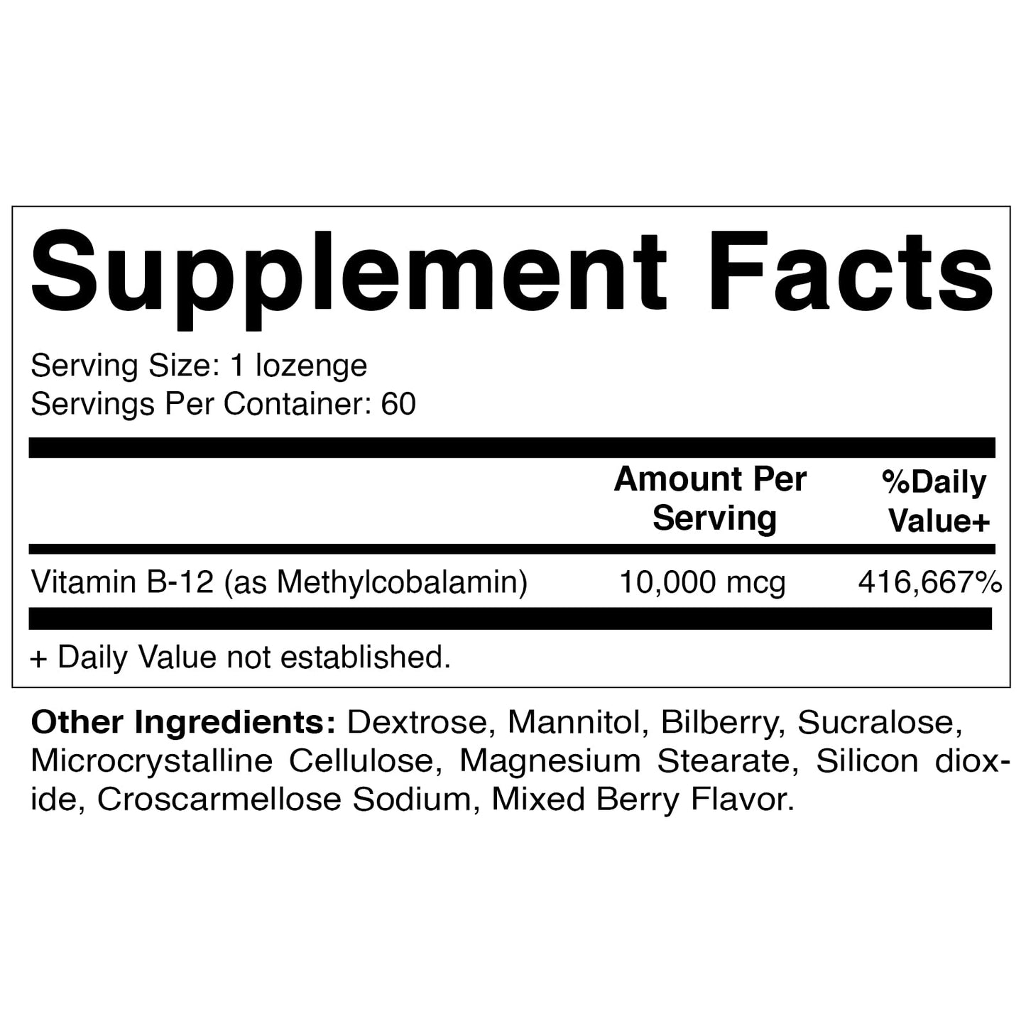 Vitamatic Methyl B12 (Methylcobalamin) 10,000 mcg – 60 Lozenges | Pack of 2 | Energy & Nerve Health