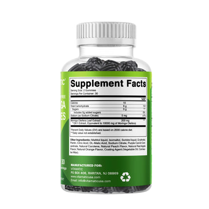 Vitamatic 2 Packs Sugar Free Moringa Gummies – 10,000 mg/Serving, Pectin-Based