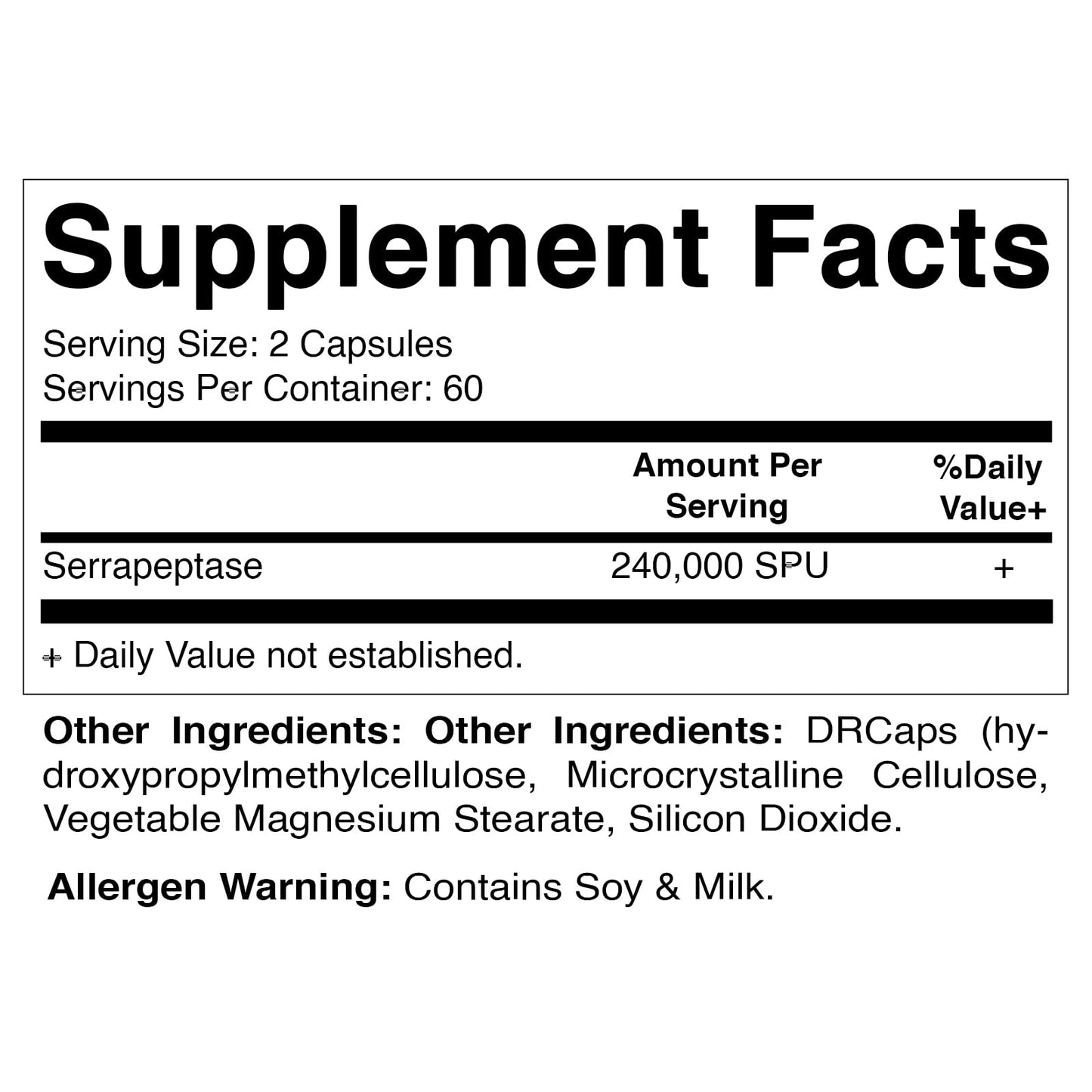 Vitamatic Serrapeptase 240,000 SPU – 120 Delayed-Release Enteric Capsules (Pack of 2, USA Made)