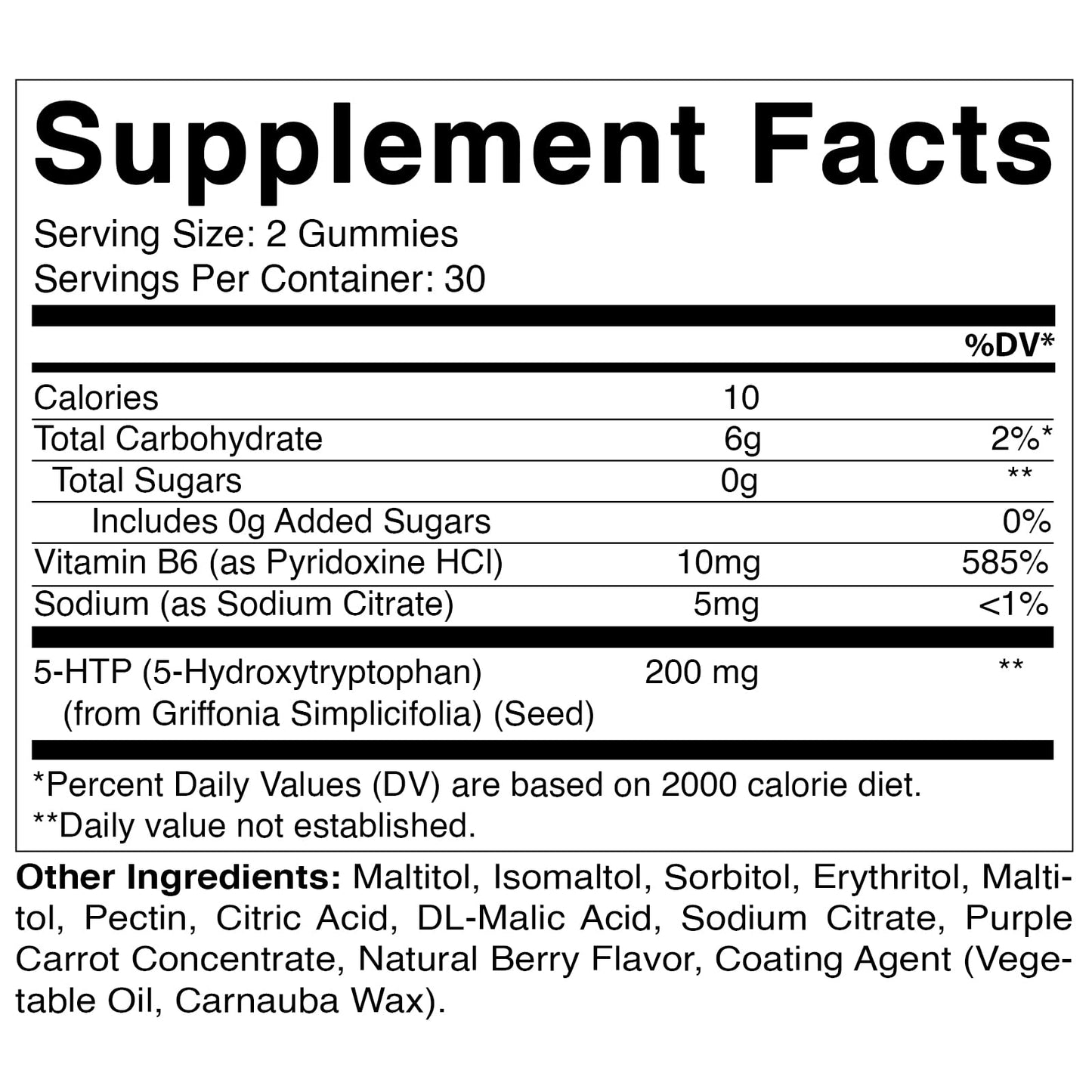 Vitamatic Sugar Free 5-HTP Gummies with B6 - 60 Gummies per Pack (Pack of 2)