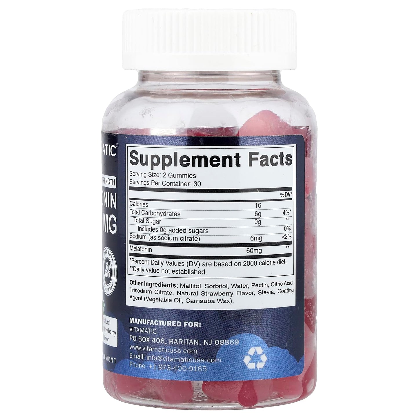 Vitamatic Sugar Free Melatonin Gummies - 60 mg, 60 Vegan Gummies