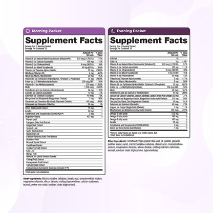 VitaMedica Anti-Aging Formula AM/PM Multivitamin Packets – Radiant Skin, Hair & Nails, Day Energy + Nighttime Recovery (30 Packs)