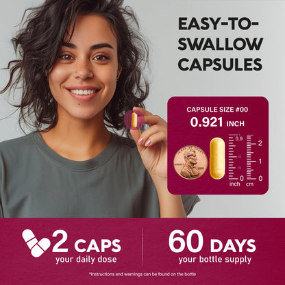 Vitamin B Complex for Men & Women – Made in USA – 120 Vegan Capsules