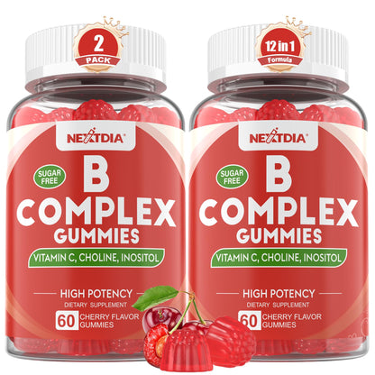 Vitamin B Complex Gummies – Vegan B Vitamins with 2000 mcg Methyl B12, Methyl Folate, Plus Choline + Inositol | Vitamin C + Zinc for Energy, Mood & Immunity – 120 Gummies