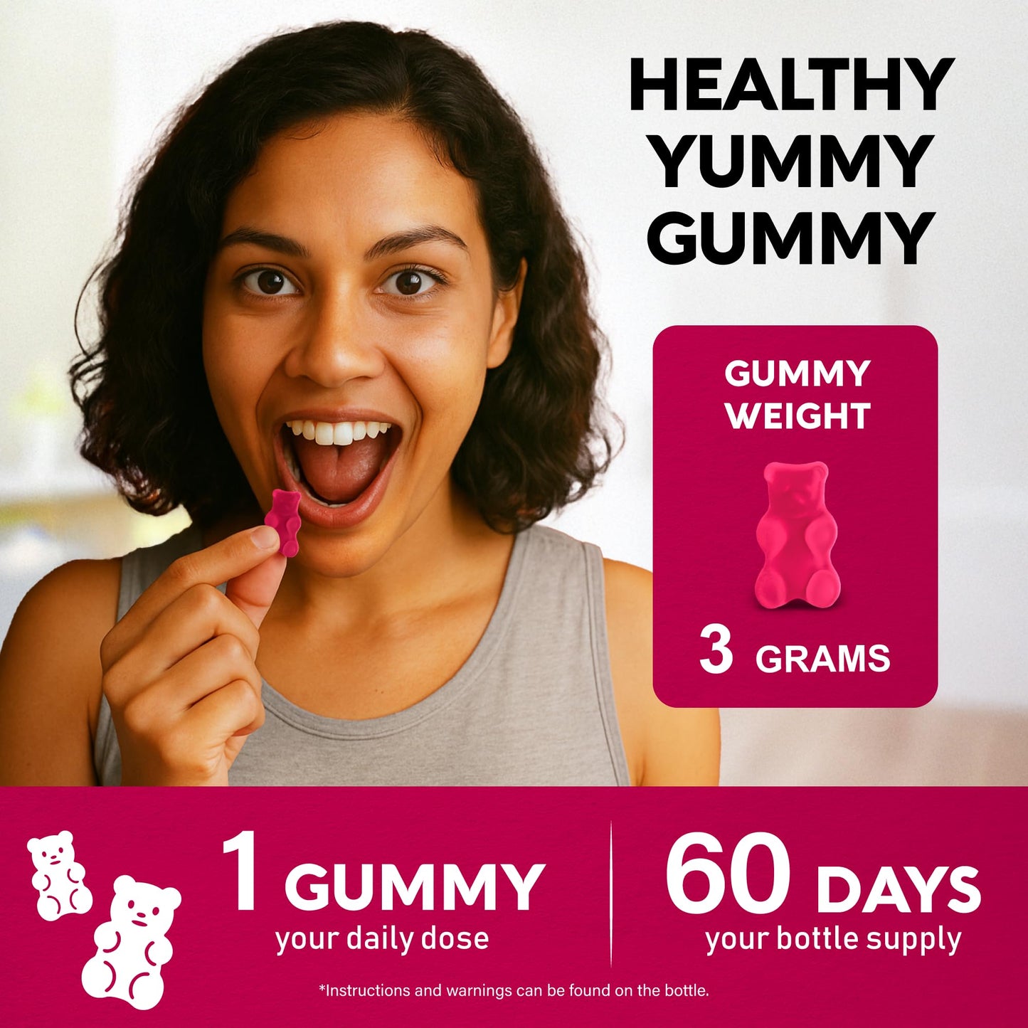 Vitamin B-Complex Gummies for Energy, Brain & Mood – Vegan Berry (60 Gummies, 2 Pack)