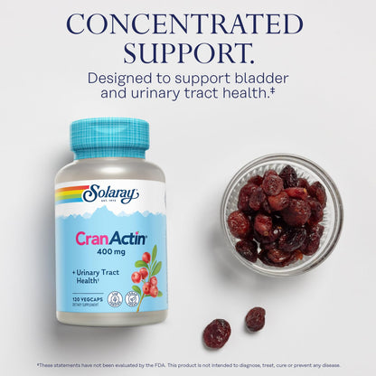SOLARAY CranActin Cranberry Extract 400 mg | Urinary Tract Health, 120 VegCaps