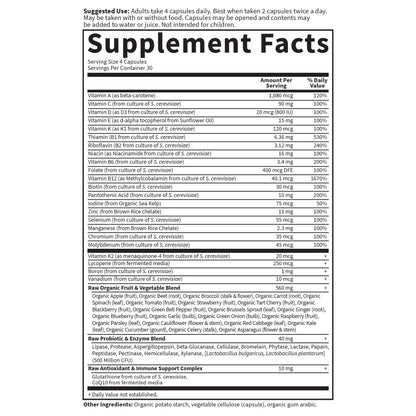 Garden of Life Vitamin Code Men's Whole-Food Multivitamin - 120 Caps | Probiotics, Prostate & Heart Health