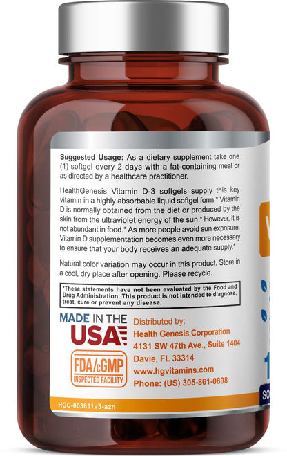 Vitamin D-3 10000 IU 120 Softgels – High-Potency in Extra Virgin Olive Oil (Pack of 2)