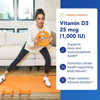 Pure Encapsulations Vitamin D3 25 mcg (1,000 IU) – Supports Bone & Immune Health | 60 Capsules