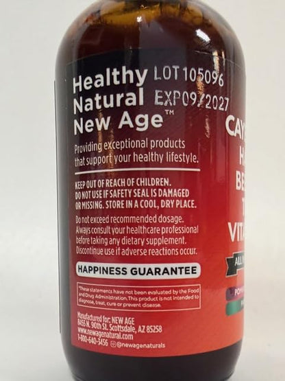 Cayenne Pepper Liquid Drops with Hawthorn Berry, Vitamin D3 K2 – 6oz