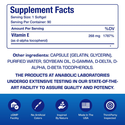 Vitamin E 400 IU Softgels – Clinical Formula Natural Vitamin E with d-Alpha Tocopherol & Mixed Tocopherols | 90 Servings