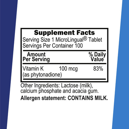 Superior Source Vitamin K 100 mcg - Bone Health & Calcium Absorption