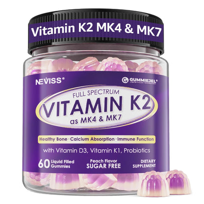 Vitamin K Complex Gummies with D3 (K2 MK7/MK4, K1) – 60 Gummies | Bone Support