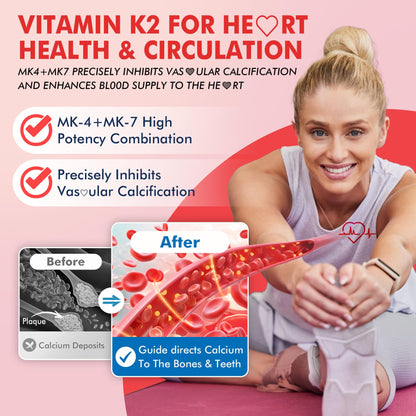 Vitamin K2 Gummies MK-7 & MK-4 – Sugar Free, 2-in-1 Full Spectrum K2