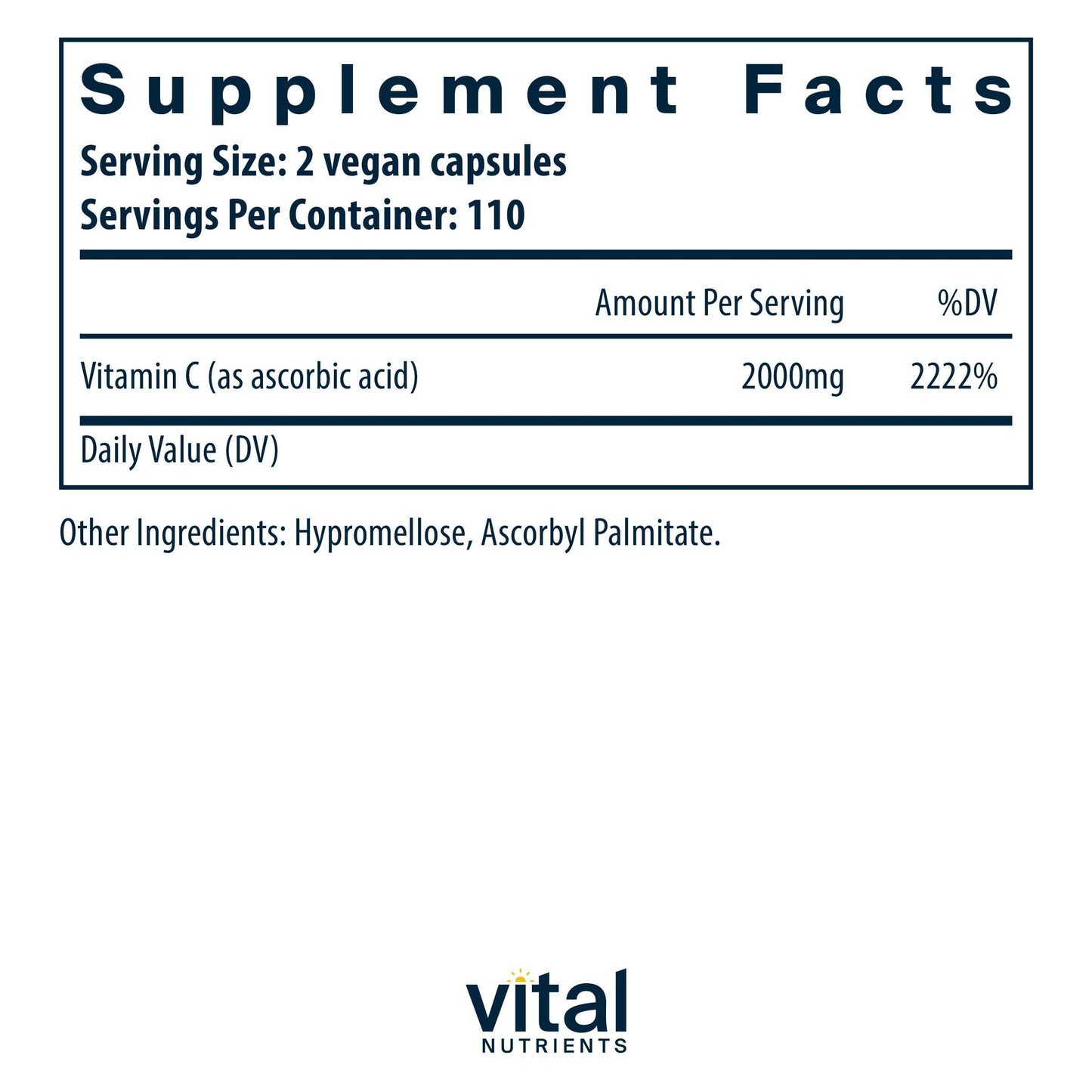 Vital Nutrients Vitamin C 1000mg | Pure Ascorbic Acid, Vegan Antioxidant for Immune Support & Iron Absorption | Gluten Free | Non-GMO | 220 Capsules