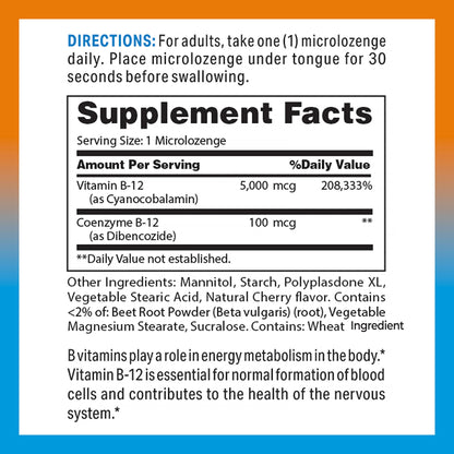 Vitamin World B-12 5000 mcg Sublingual — 120 Microlozenges