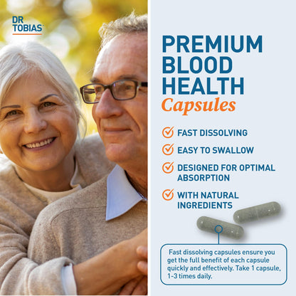 Dr. Tobias Blood Pressure Support Supplement – Hawthorn, Hibiscus, Olive Leaf & Garlic | 90 Capsules