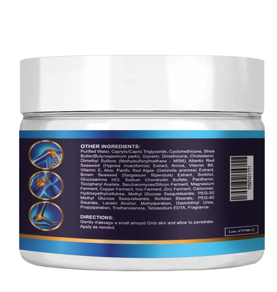 VITAMISAN Premium Organic Glucosamine & Chondroitin Cream (Pack of 2) – MSM, Arnica & Collagen