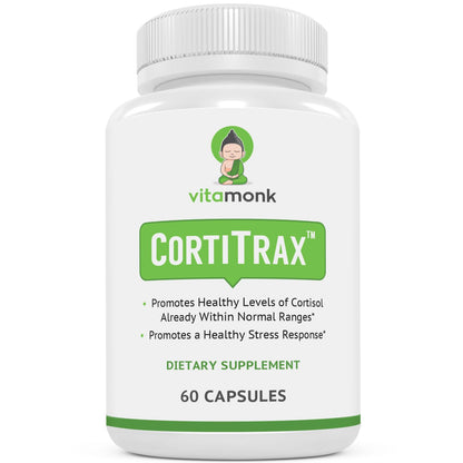 VitaMonk CortiTrax Natural Cortisol Blocker – Doctor Formulated Cortisol Support (60 Capsules)