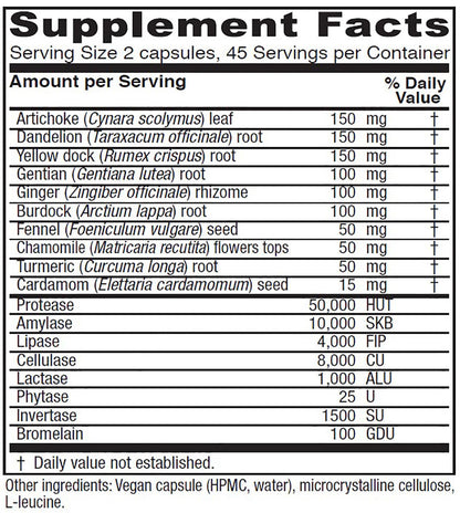 Vitanica Bitters Extra - Digestion Support, Vegan, 90 Capsules