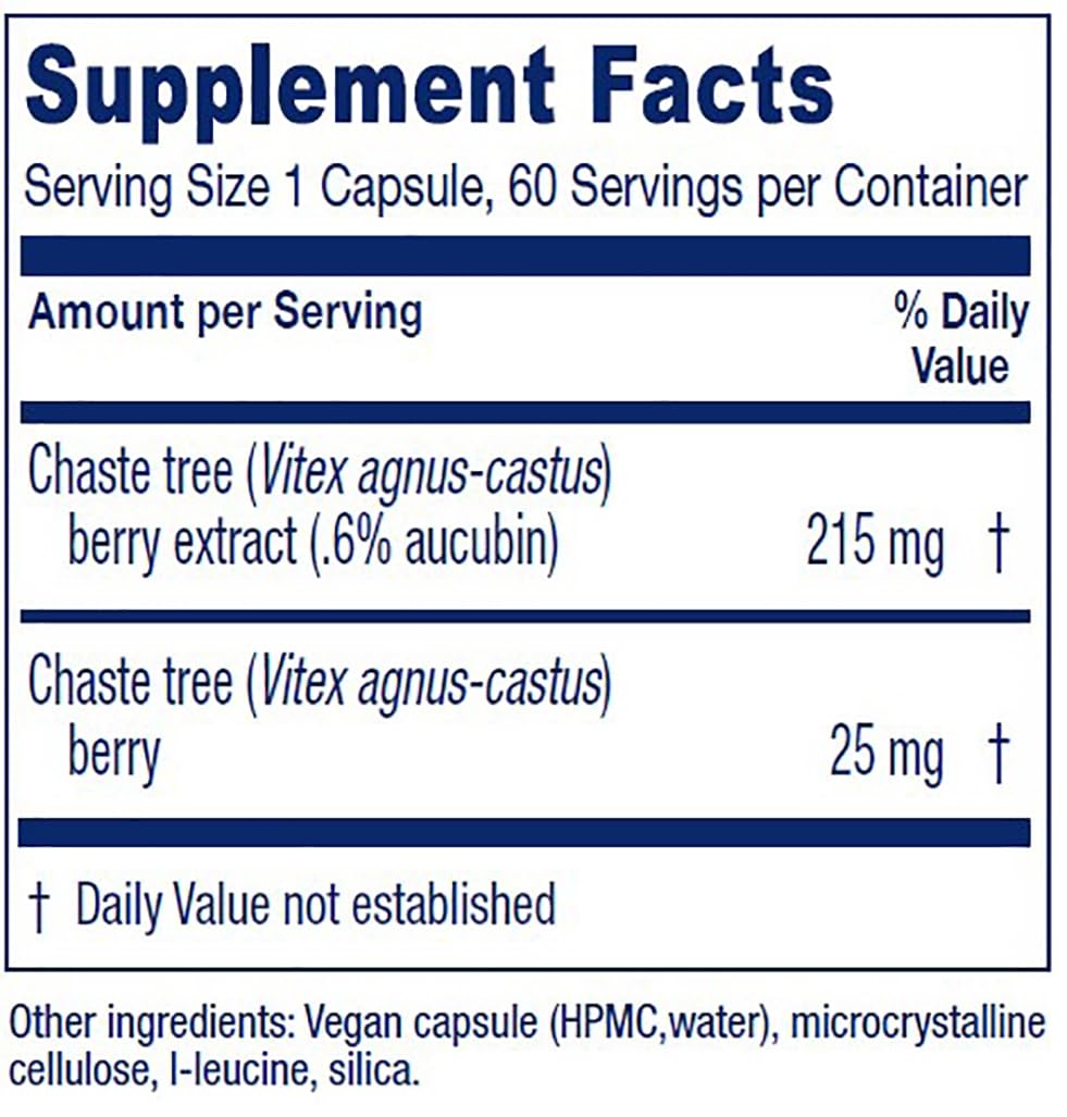 Vitanica Chaste Tree Berry Vitex Extract Plus – Vegan, 60 Capsules