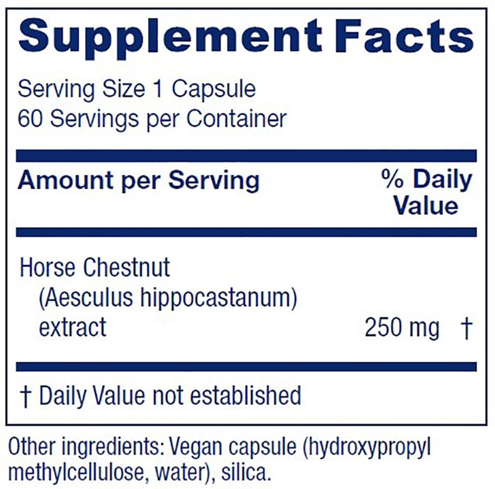 Vitanica Horse Chestnut 60 Capsules – Vein & Circulation Support (Vegan)