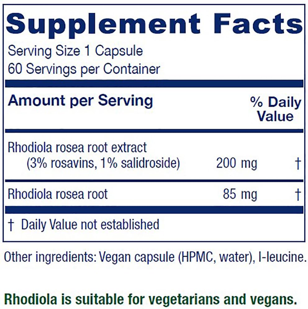 Vitanica Rhodiola Rosea Root Extract 200mg – Vegan Capsules (60)
