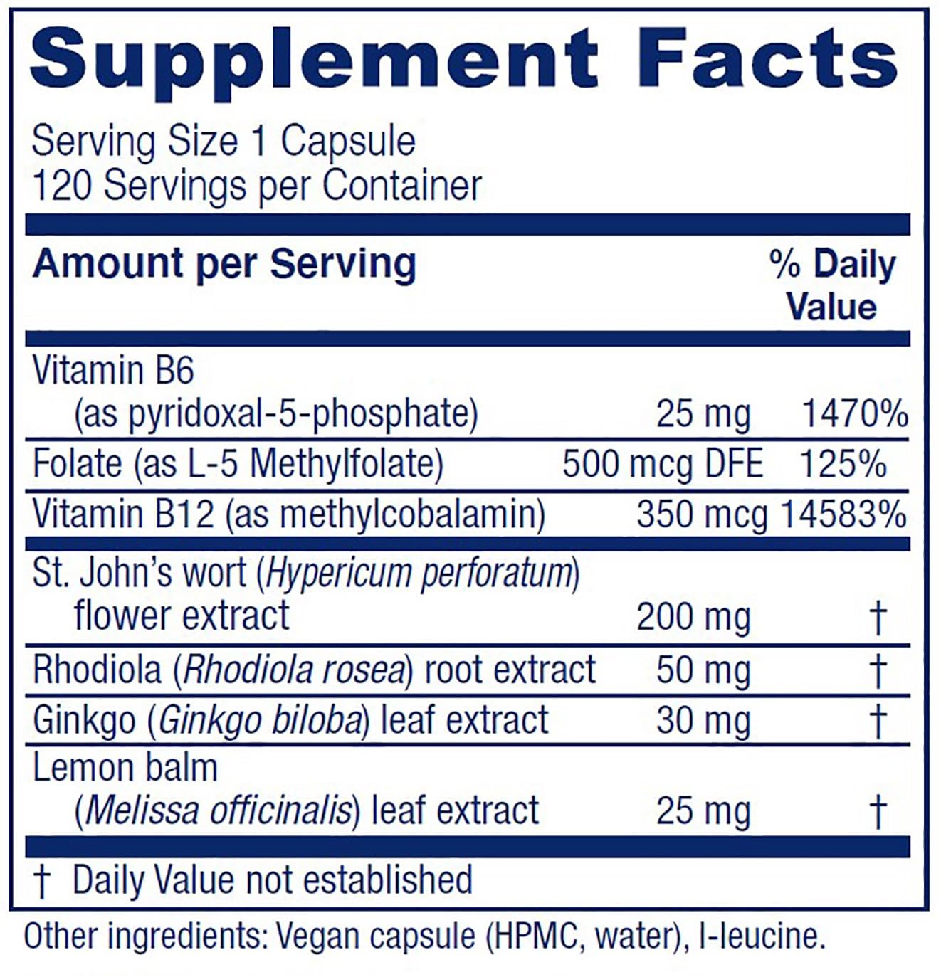 Vitanica Uplift — Mood & Emotional Support, Vegan, 120 Capsules