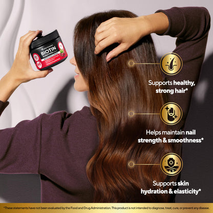 VitaUp Biotin Gummies 10000mcg – Extra Strength Hair, Skin & Nails with Collagen (60 ct)